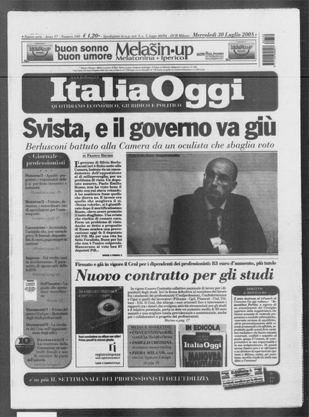 Italia oggi : quotidiano di economia finanza e politica